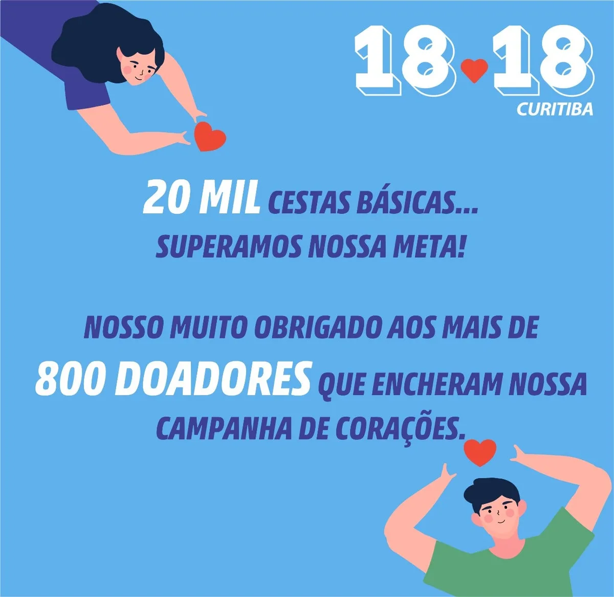 A Curitiba 18💙18 Atenderá 20 Mil Famílias, Graças a Gente Como Você!